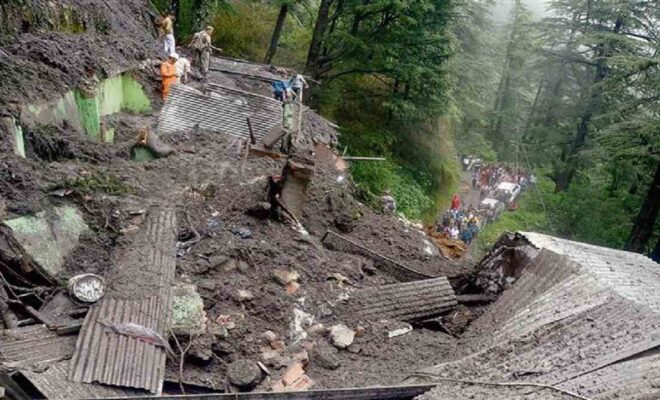 shimla landslide shiv mandir